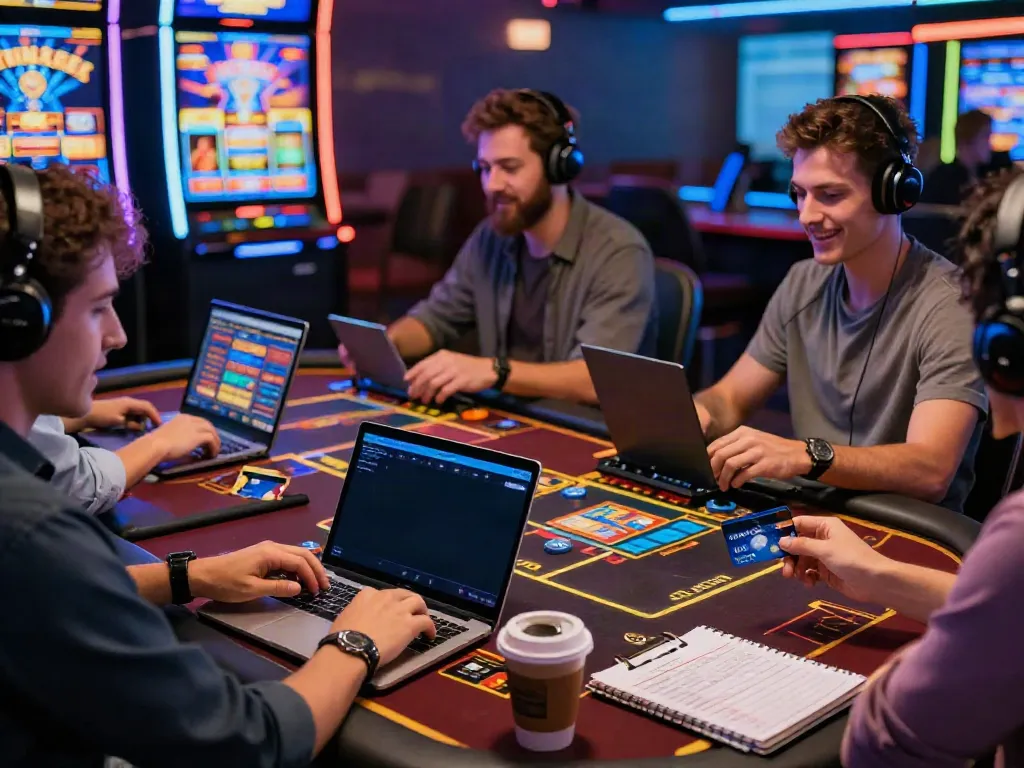 Players enjoying online casinos that accept credit cards, engaging with exciting gameplay in a vibrant atmosphere.