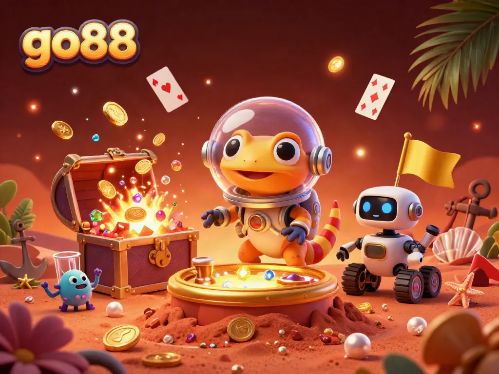 Experience exhilarating gameplay with go88 in a rich, vibrant casino scene featuring unique characters and elements.