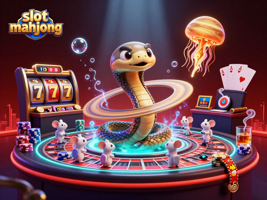 Experience the thrill of slot mahjong with animated cosmic characters and dynamic game elements.