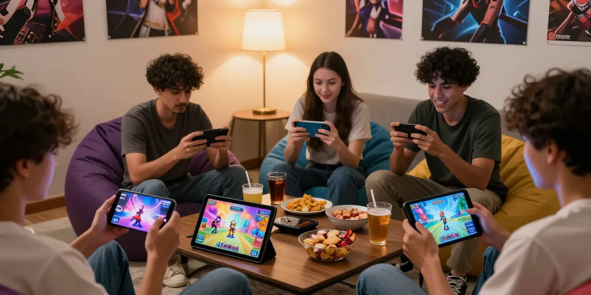 Exciting players enjoying free mobile hentai games in a cozy gaming environment.