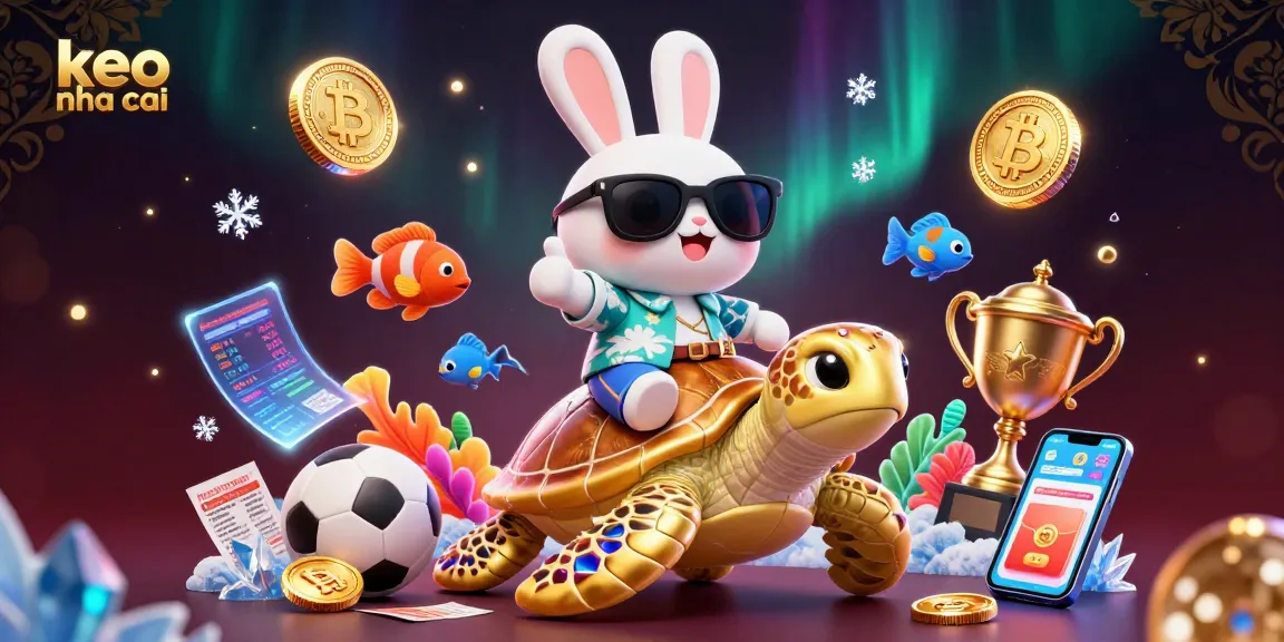 Engage with keo nha cai through vibrant sports betting characters and elements in a 3D scene.