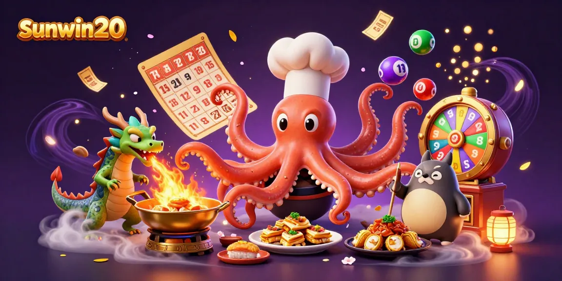 Experience vibrant gameplay at sunwin20 with a dynamic illustration of casino elements and characters.