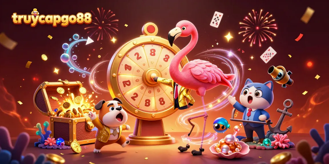 Spin the golden prize wheel at truycapgo88 for exciting rewards in this 3D casino scene.